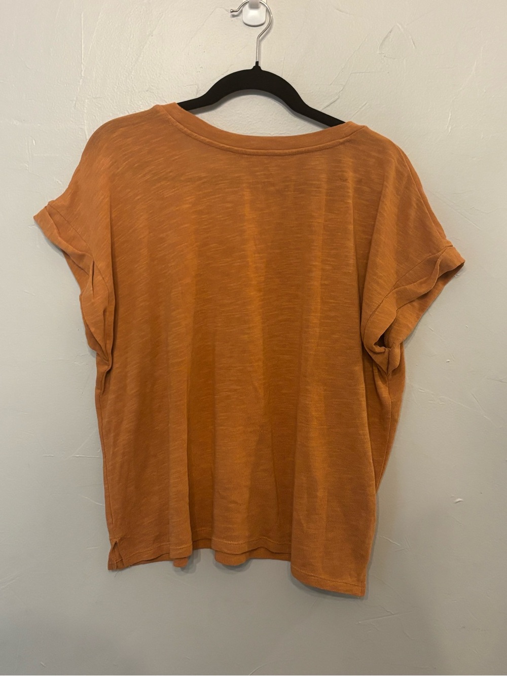 LOFT Short Sleeve V-Neck Tee in Burnt Orange - Picture 3 of 3